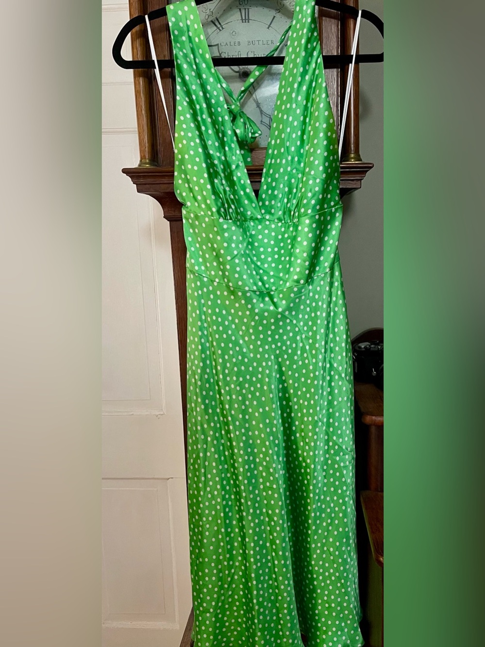Allen B. by Allen Schwartz Bright Green Polka Dot Dress